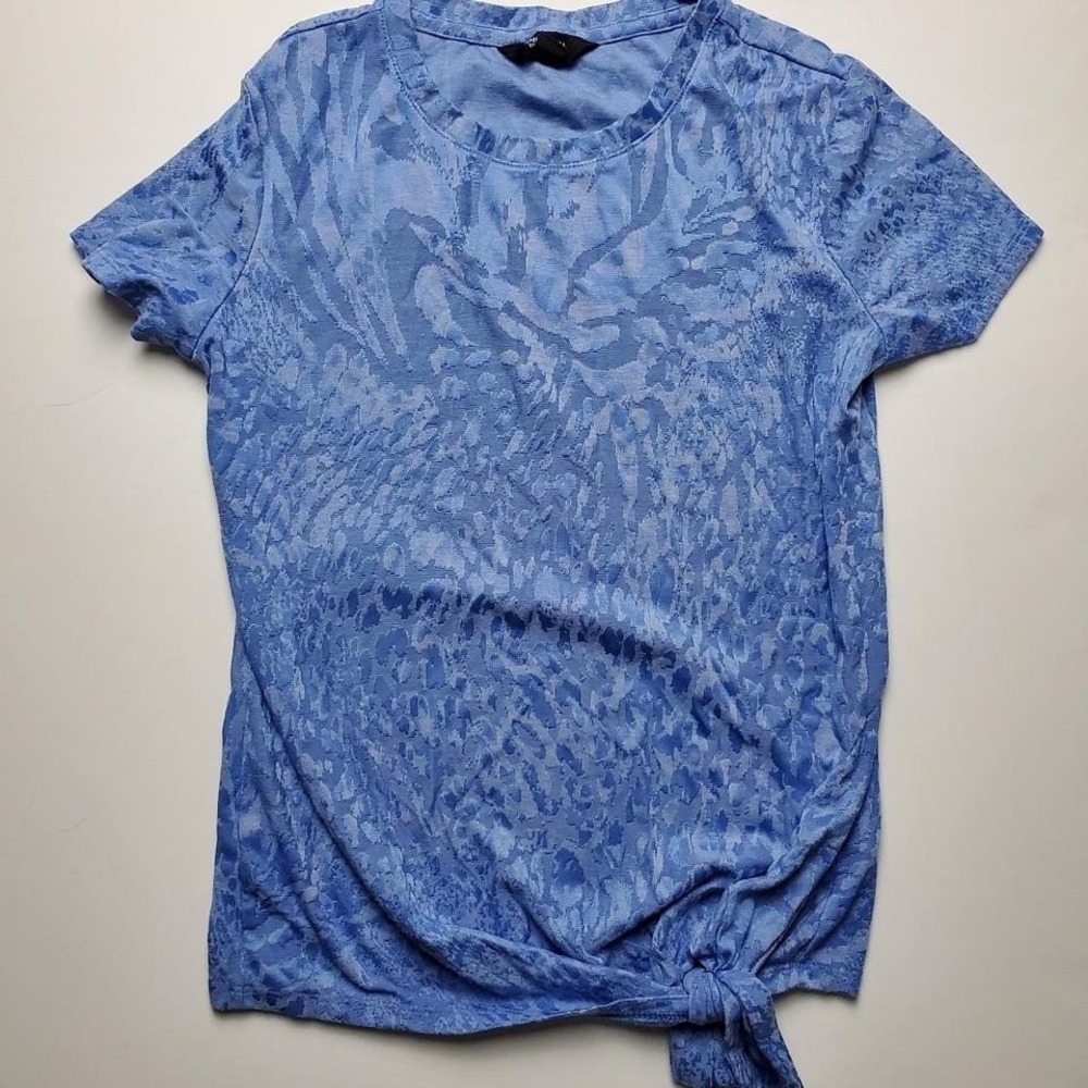 Simply Vera Wang Blue Animal Print Pattern Casual Front Knot Size XS